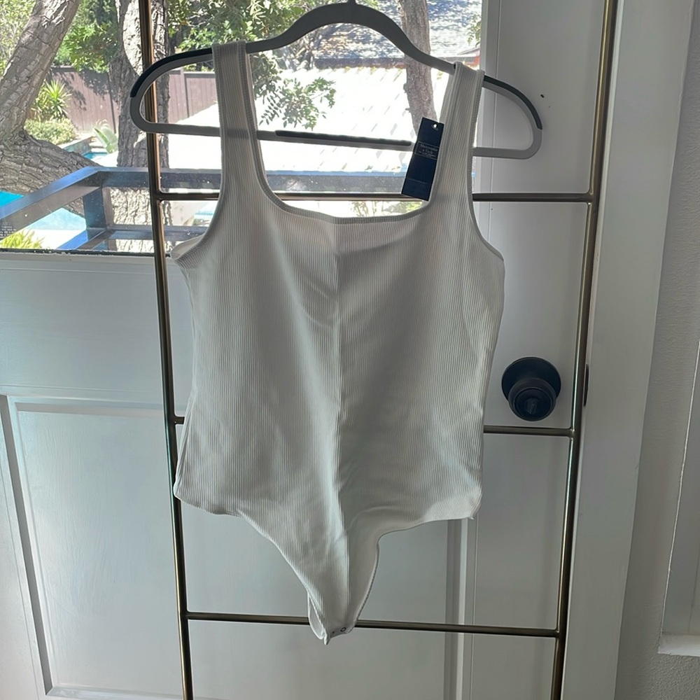 Abercrombie Seamless Rib Fabric Tank Bodysuit NWT Sz Large